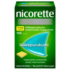 NICORETTE lääkepurukumi 4 mg 105 fol