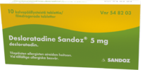 DESLORATADINE SANDOZ tabletti, kalvopäällysteinen 5 mg 10 fol