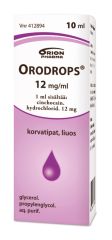 ORODROPS korvatipat, liuos 12 mg/ml 10 ml